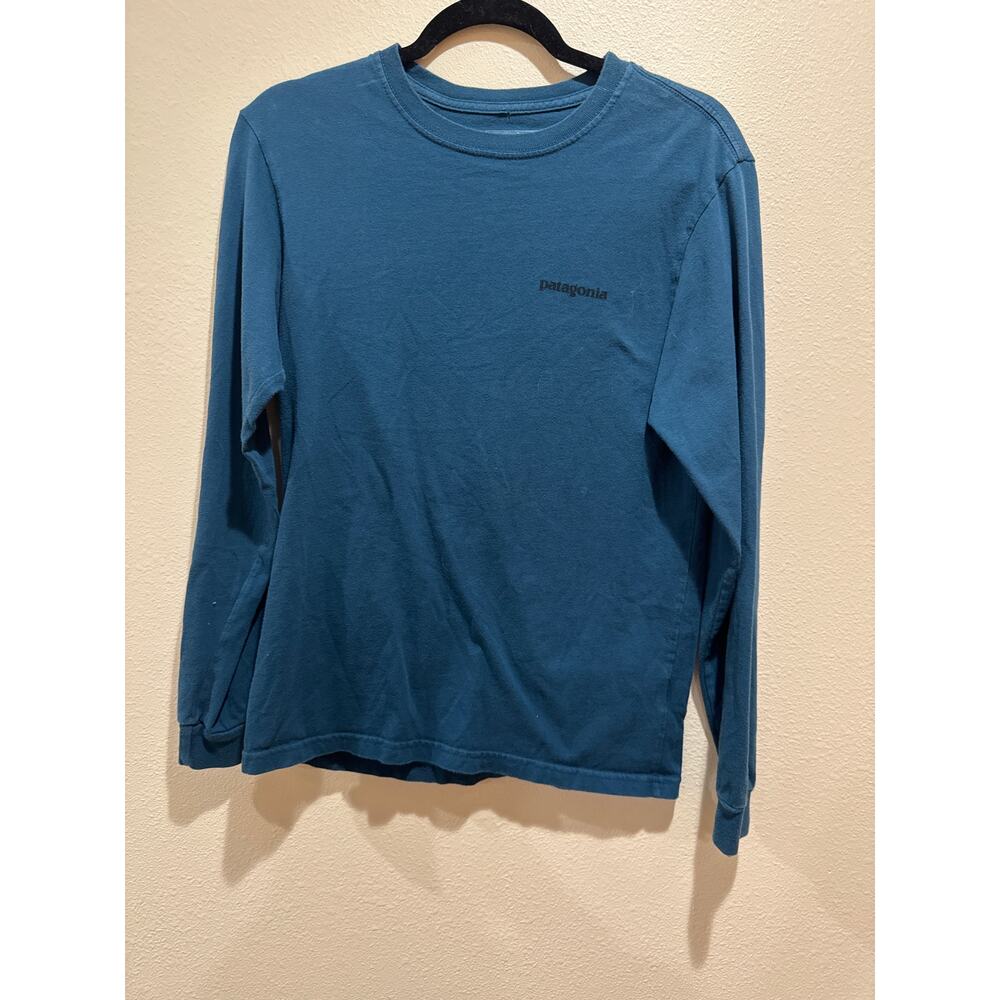 Patagonia Men's Long-Sleeved P-6 Logo Responsibili-Tee blue xs